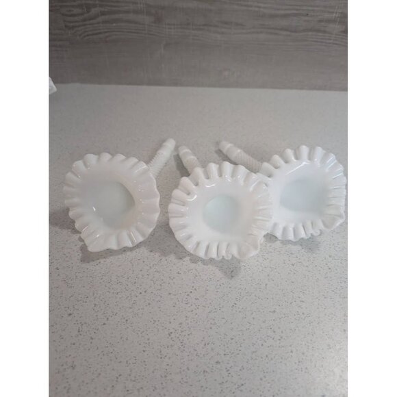 Fenton Hobnail White Milk Glass Epergne - Picture 4 of 6